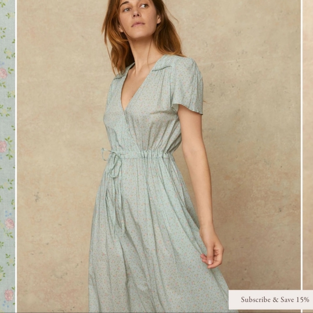 Ditsy Teal Dawn dress -Christy Dawn